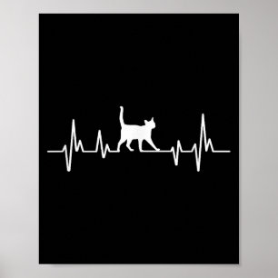 Herzschlag-Katze Poster