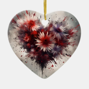 Herzschlag Keramik Ornament