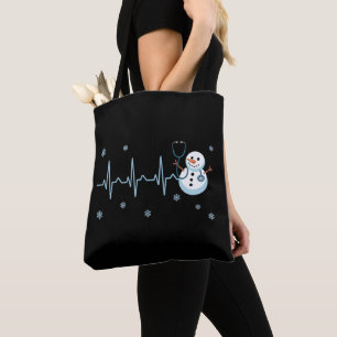 Herzschlag Krankenschwester Schneemann Weihnachten
