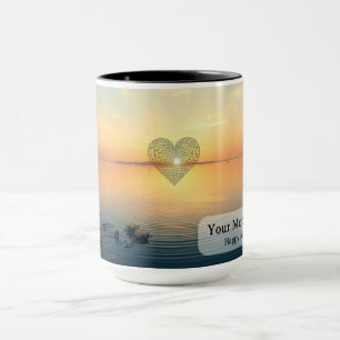 Herzschlag kräuselt See Sonnenaufgang Tasse