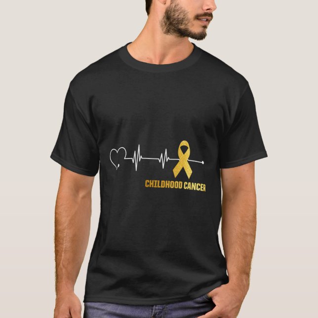 Herzschlag Krebs im Kindesalter Kriegerhoffung T-Shirt (Vorderseite)