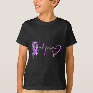Herzschlag Lila Bauchspeicheldrüsenkrebserkrankung T-Shirt