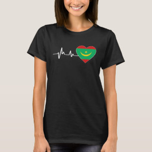 Herzschlag Mauretanienflagge für Mauretanier T-Shirt
