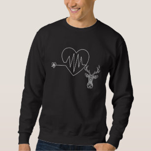 Herzschlag mit Herzhirsch-Prägungskostüm mit Für Sweatshirt