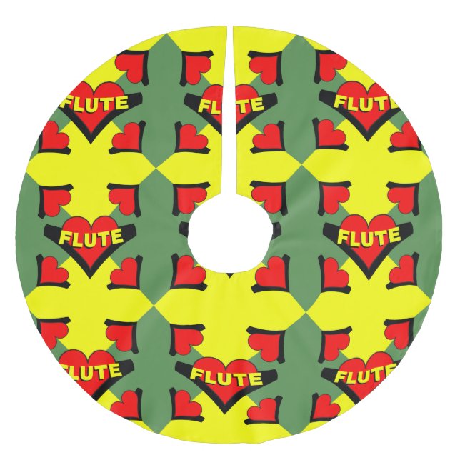 Herzschlag Polyester Weihnachtsbaumdecke (Vorderseite)