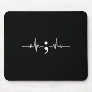 Herzschlag Semikolon Bewusstsein für psychische Ge Mousepad