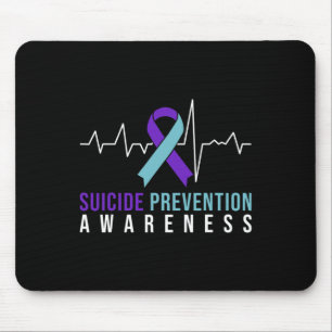 Herzschlag Suizidprävention Bewusstsein rosa und t Mousepad