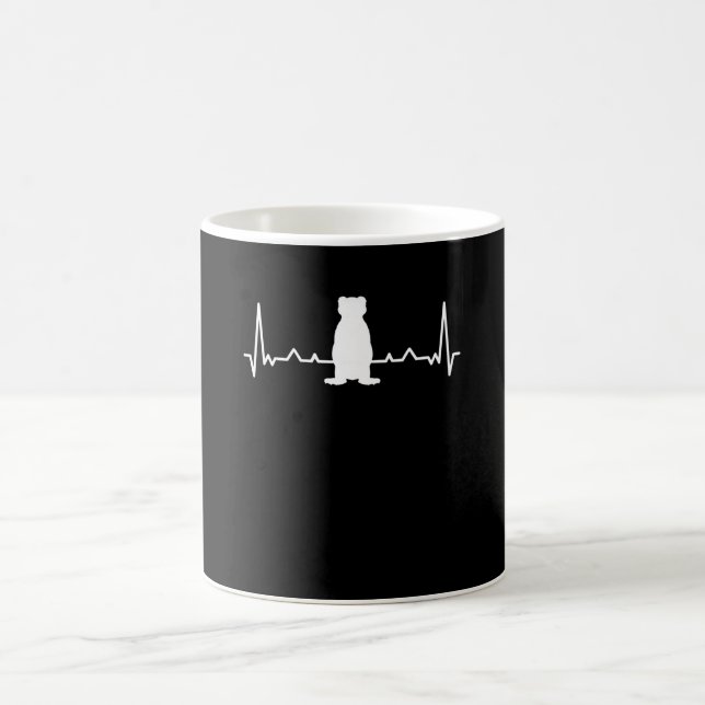 Herzschlag und Frettchen Silhouette Kaffeetasse (Mittel)