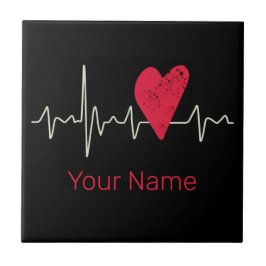 Herzschlag Valentinstag oder Muttertag Fliese