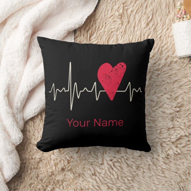 Herzschlag Valentinstag oder Muttertag Kissen (Decke)
