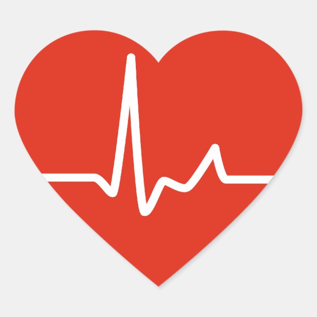 Herzschläge Herz-Aufkleber (Vorderseite)