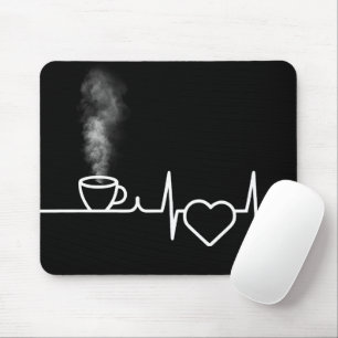 Herzschlagmuster mit Dampfkaffee Mousepad