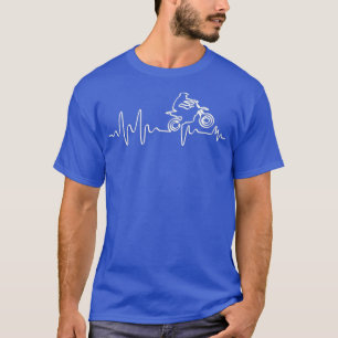 Herzschlange von Motorradfahrern ECG Motocross T-Shirt