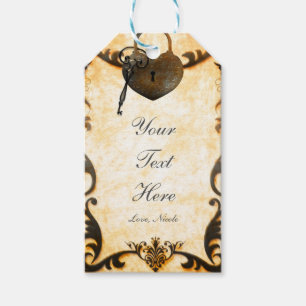 Herzschloss & Schlüssel Vintage Rustikale Hochzeit Geschenkanhänger