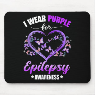 Herzschmetterling, den ich für Epilepsie Lila trag Mousepad