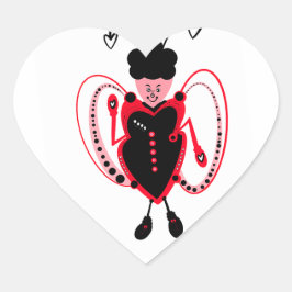 Herzschmetterling Herz-Aufkleber