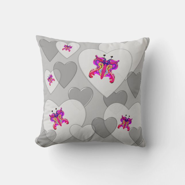 Herzschnupfen Valentine Hintergrund rosa Kissen (Vorderseite)