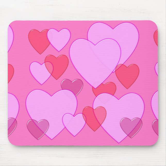 Herzschnupfen Valentine Hintergrund rosa Mousepad (Vorne)