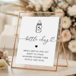 Herzschrift Baby Shower Flaschen-Chug-Spiel Schild