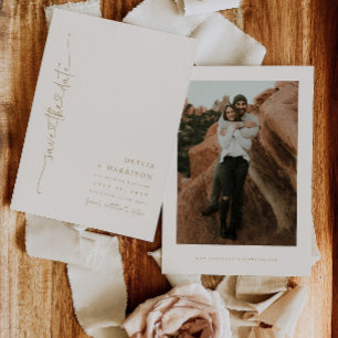 Herzschrift Hochzeitstermin Ankündigungsfoto Karte