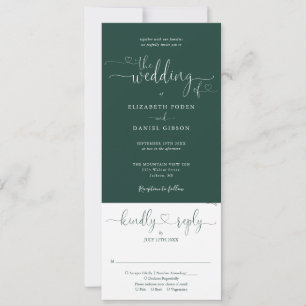 Herzschrift Smaragdgrün Alles in Einem Hochzeit Einladung