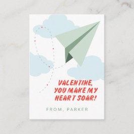 Herzschrittflugzeug-Klasse Valentine Card Begleitkarte