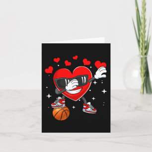 Herzschritttanz mit Basketball Ball Valentines Da Karte
