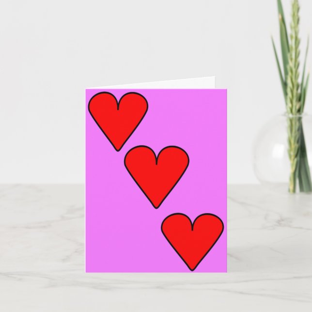 Herzschrittweis Valentinstag Karte (Vorderseite)