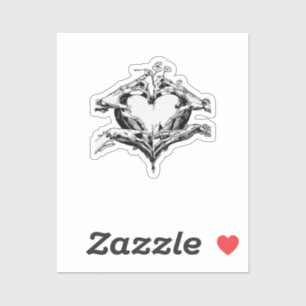 Herzschutz - Skeletthörnchen Aufkleber