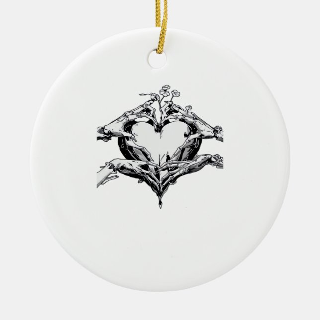Herzschutz - Skeletthörnchen Keramik Ornament (Vorne)
