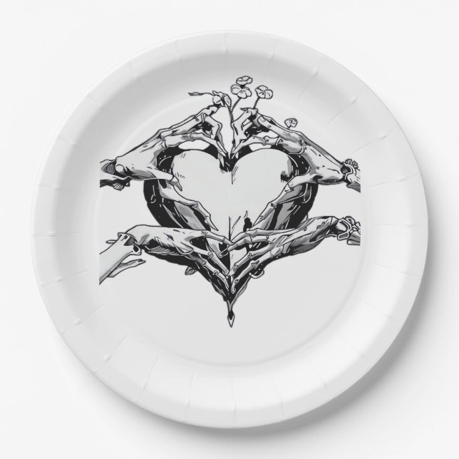 Herzschutz - Skeletthörnchen Pappteller (Vorderseite)