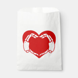 Herzskelett Hände Gothic Valentine Rot Geschenktütchen