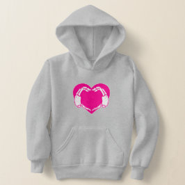 Herzskelett Hände Gothic Valentinrosa Hoodie