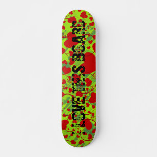 HERZsmuster ART 5 + Ihr Text Grüner Spritzer Skateboard