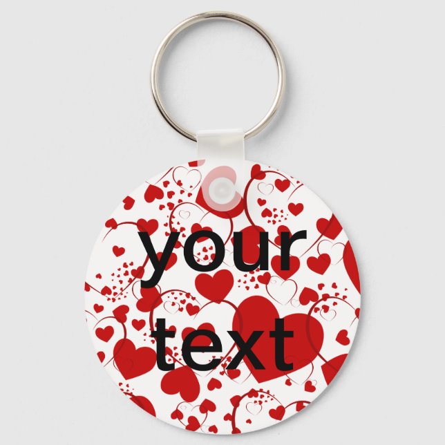 HERZsmuster ART 5 + Ihr Text Schlüsselanhänger (Vorderseite)