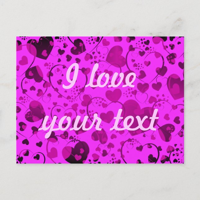 HERZsmuster ART 6 + Ihr Text | rosa Postkarte (Vorderseite)