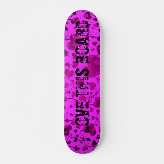 HERZsmuster ART 6 + Ihr Text | rosa Skateboard (Vorne)