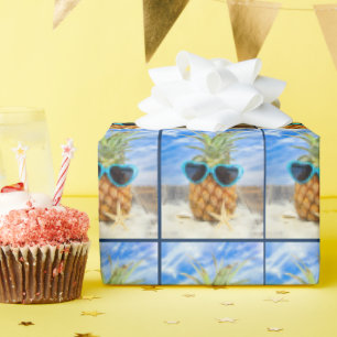 Herzsonne auf Ananas Geschenkpapier
