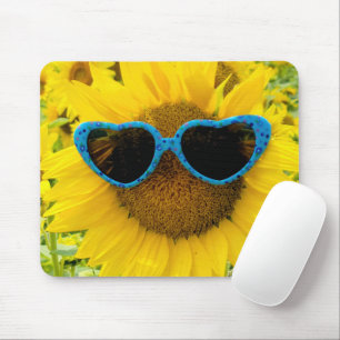 Herzsonne auf Sonnenblume Mousepad