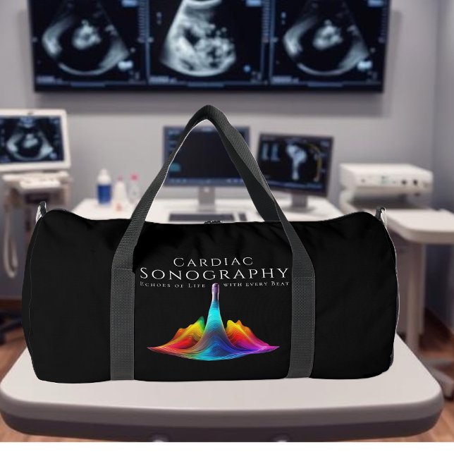 Herzsonographin - farbenfrohe Ultraschallwellen Duffle Bag (Cardiac Sonographer-Colorful Ultrasound Waves Duffle Bag)