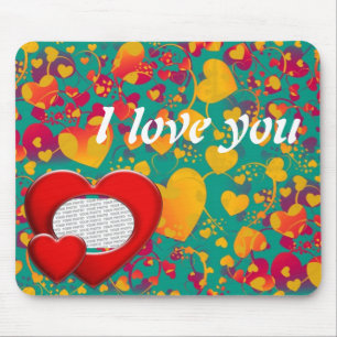 HERZSTART-Muster ART 9 + Text und Foto Mousepad