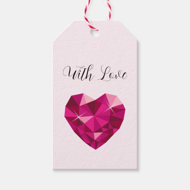 Herzstein mit Liebe Geschenkanhänger (Vorderseite)