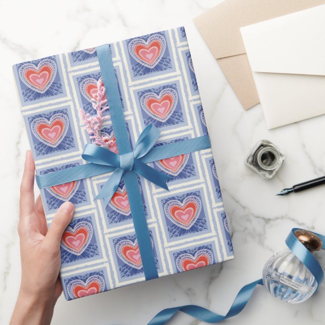 Herzstempel Geschenkpapier (Schenken)