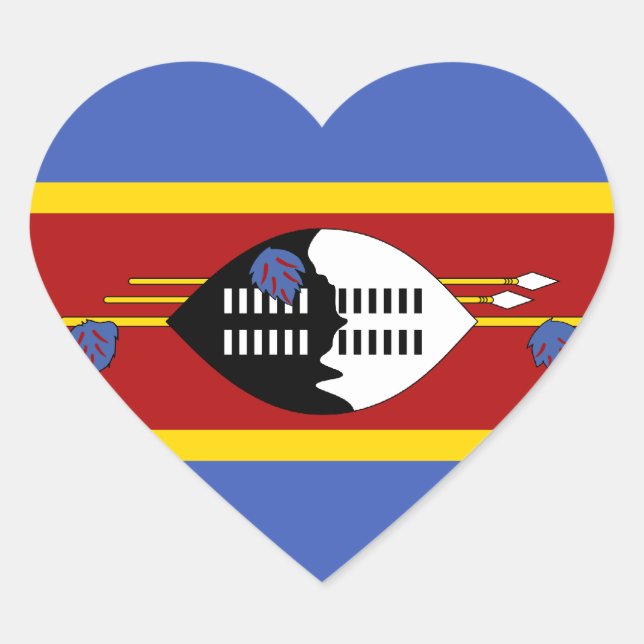 Herzsticker für Swasiland-Flag Herz-Aufkleber (Vorderseite)