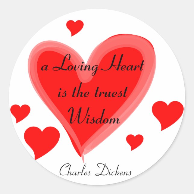 Herzsticker Runder Aufkleber (Vorderseite)