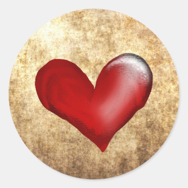 HERZSTICKER RUNDER AUFKLEBER (Vorderseite)