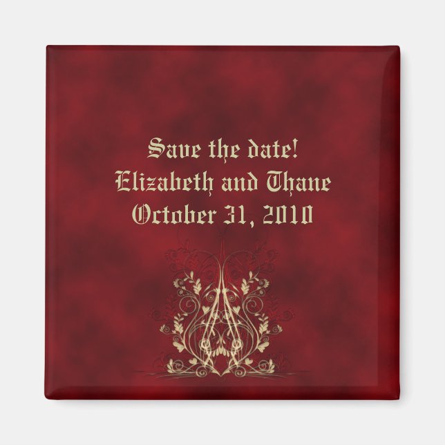 Herzstränge Gothic Save the Date Magnet (Vorne)