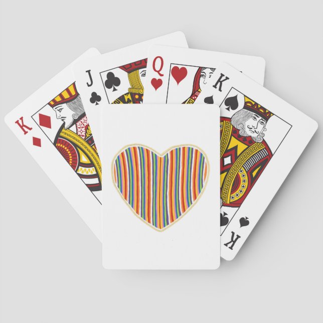 Herzstreifen Spielkarten (Rückseite)