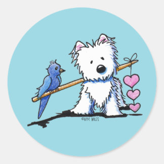 Herzstrings Westie Aufkleber