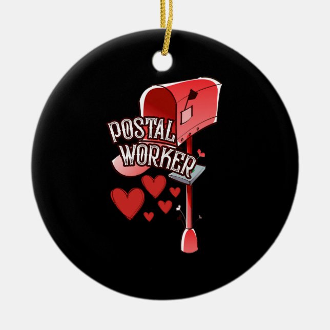 Herzstück des Postarbeiters - Postdienst der Liebe Keramik Ornament (Vorne)